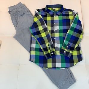 Gymboree Button up Shirt and Corduroy Lined Pants